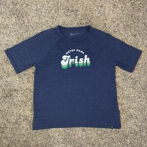 Under Armour Notre Dame Fighting Irish Shirt Mens Large Blue Spell Out Logo Tee